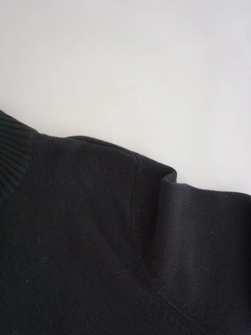Vintage Denver Hayes Black Full Zip Knit Sweater Ribbed Collar Minimal Classic L - Picture 8 of 10